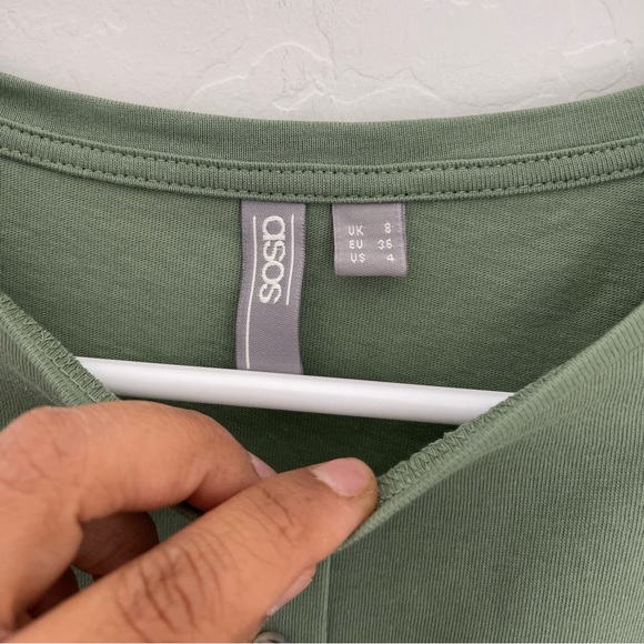 ASOS Pistachio Green Oversized Fit Mini Dress Size 4 - Picture 6 of 6